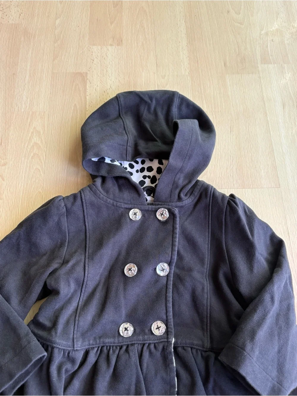Gymboree Girls 2T 3T Fancy Dalmatians double button hooded peplum jacket jewel
